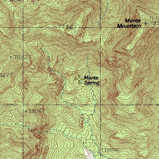 Topographic Map of Monte Spring, NV