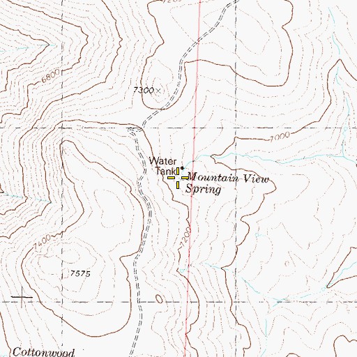 Topographic Map of Mountain View Spring, NV