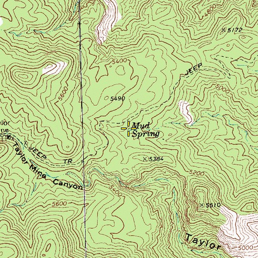 Topographic Map of Mud Spring, NV
