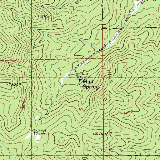 Topographic Map of Mud Spring, NV