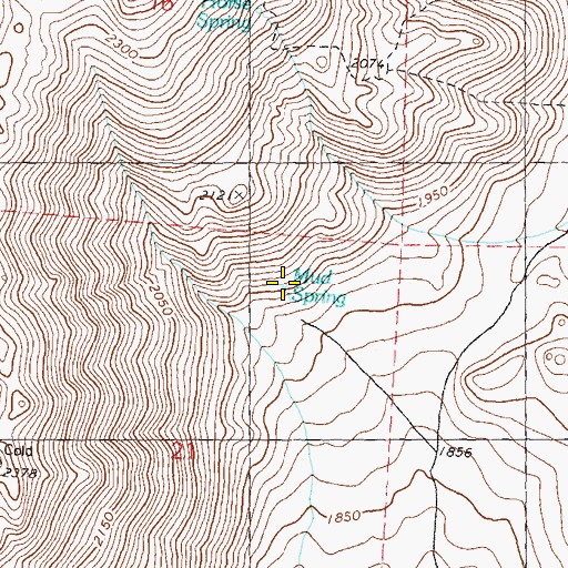 Topographic Map of Mud Spring, NV