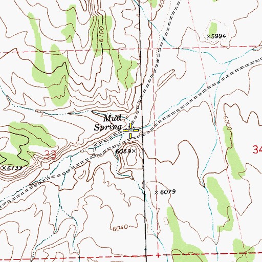 Topographic Map of Mud Spring, NV