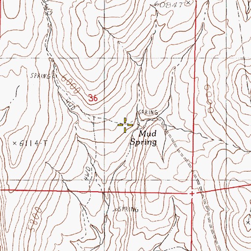 Topographic Map of Mud Spring, NV