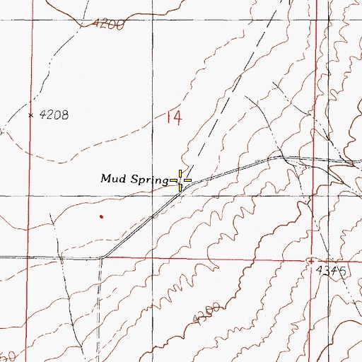 Topographic Map of Mud Spring, NV