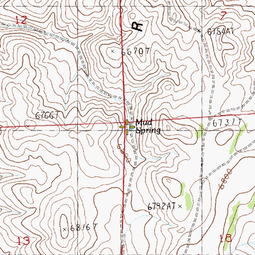 Topographic Map of Mud Spring, NV