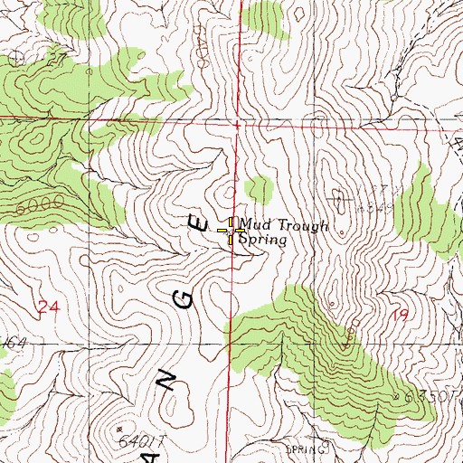 Topographic Map of Mud Trough Spring, NV