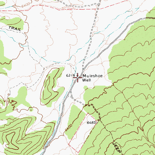 Topographic Map of Muleshoe Well, NV