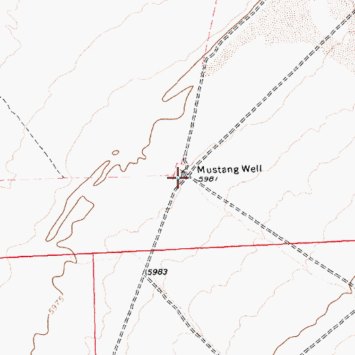 Topographic Map of Mustang Well, NV
