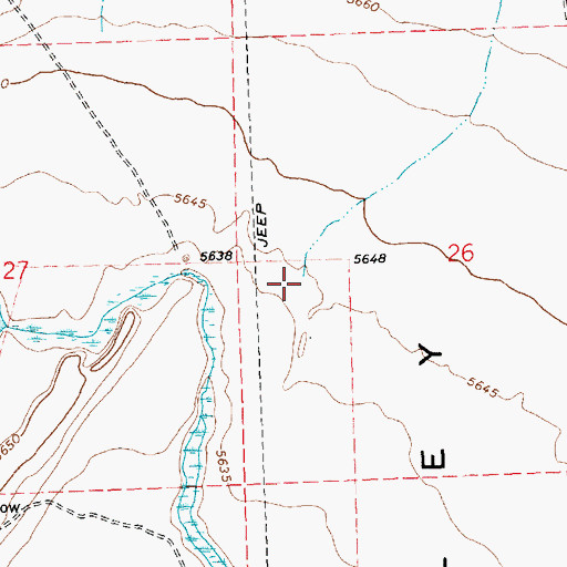 Topographic Map of Nanny Creek, NV