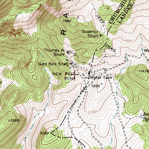 Topographic Map of New Pass Mine, NV