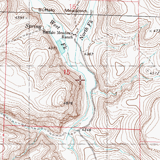 Topographic Map of North Fork Buffalo Creek, NV