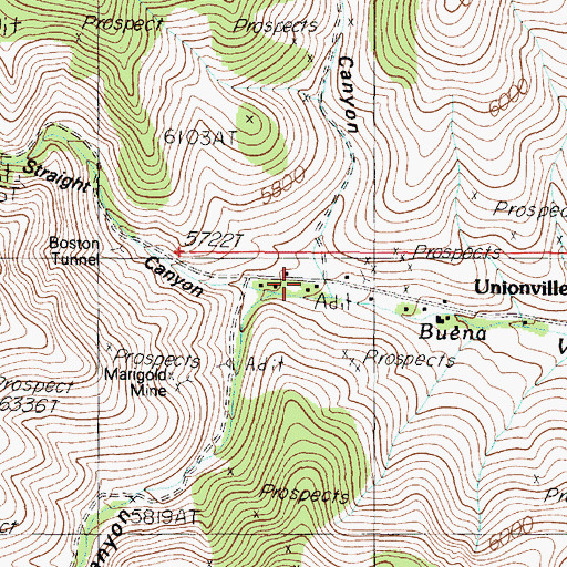 Topographic Map of North Fork Straight Canyon, NV