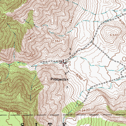 Topographic Map of Oak Canyon, NV