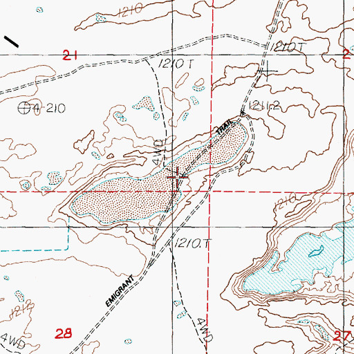 Topographic Map of Old California Trail, NV