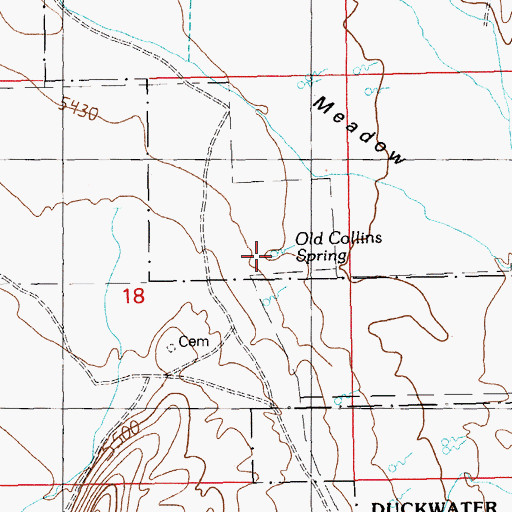 Topographic Map of Old Collins Spring, NV