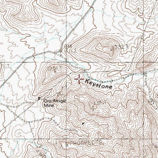 Topographic Map of Oro Amigo Mine, NV