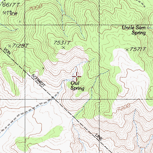 Topographic Map of Owl Spring, NV