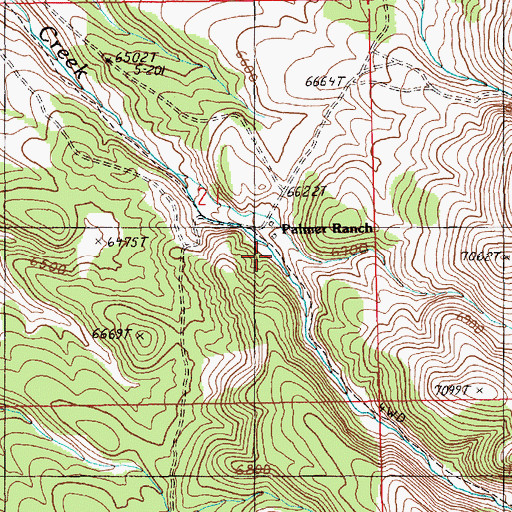 Topographic Map of Palmer Ranch, NV