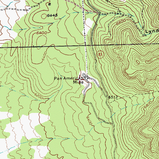 Topographic Map of Pan American Mine, NV