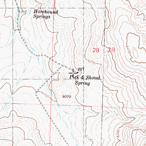 Topographic Map of Pick and Shovel Spring, NV