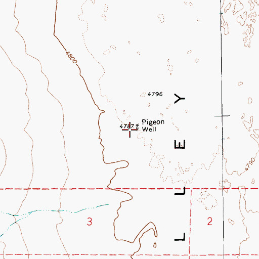Topographic Map of Pigeon Well, NV