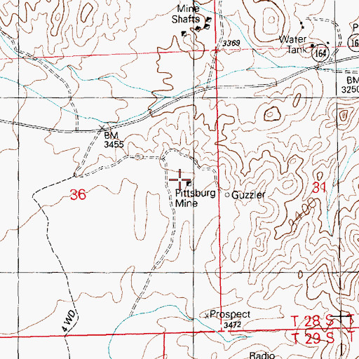 Topographic Map of Pittsburg Mine, NV