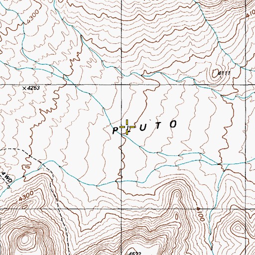 Topographic Map of Pluto Valley, NV
