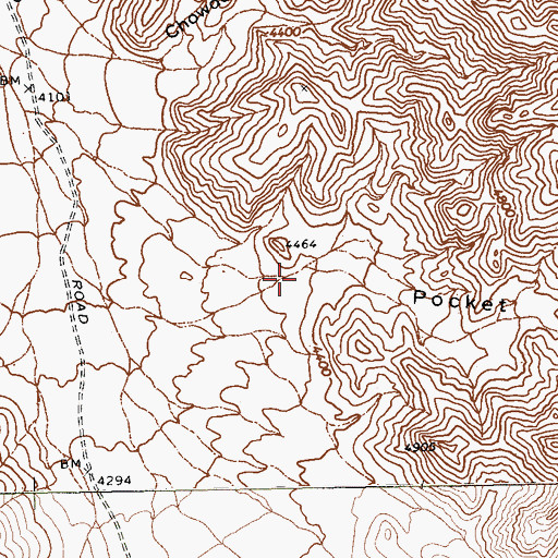 Topographic Map of Pocket Canyon, NV