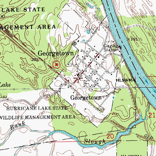 Topographic Map of Georgetown Post Office (historical), AR