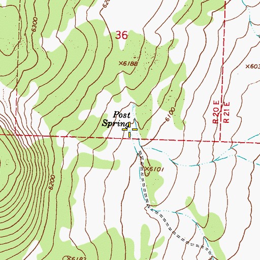 Topographic Map of Post Spring, NV