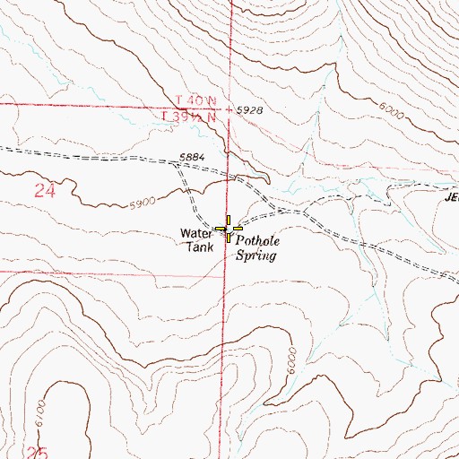 Topographic Map of Pothole Spring, NV