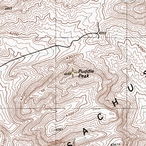 Topographic Map of Puddle Peak, NV