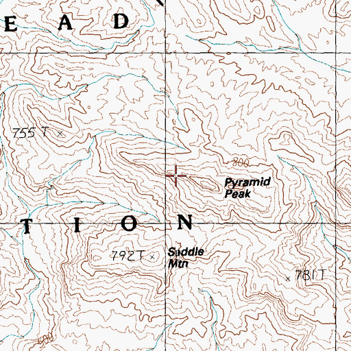 Topographic Map of Pyramid Peak, NV