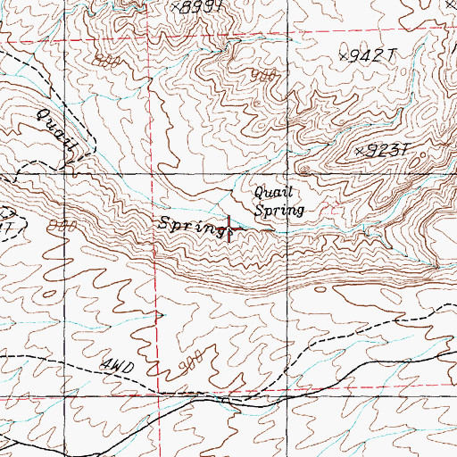 Topographic Map of Quail Spring, NV