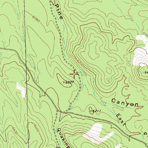 Topographic Map of Quaking Aspen Canyon, NV
