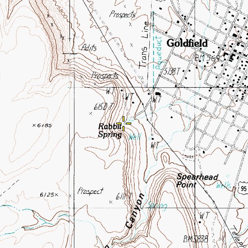 Topographic Map of Rabbit Spring, NV