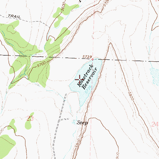 Topographic Map of Racetrack Reservoir, NV