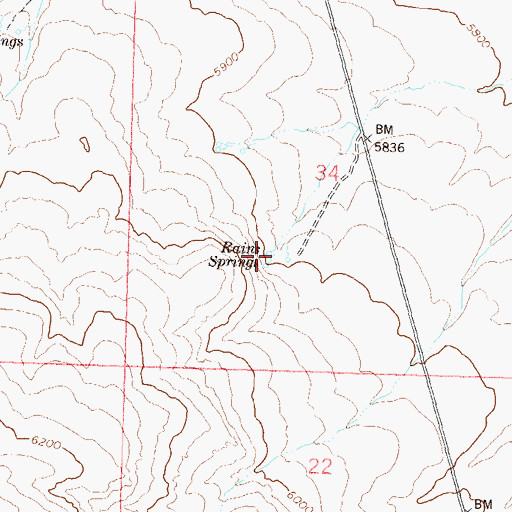 Topographic Map of Rains Springs, NV