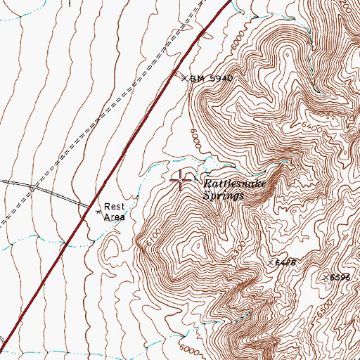 Topographic Map of Rattlesnake Springs, NV