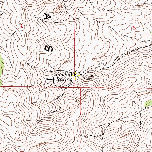 Topographic Map of Rawhide Spring, NV