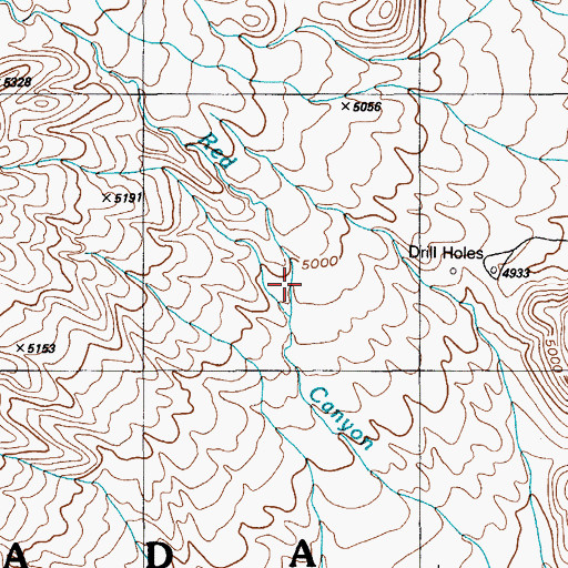 Topographic Map of Red Canyon, NV