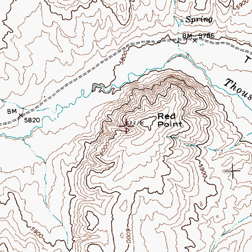 Topographic Map of Red Point, NV