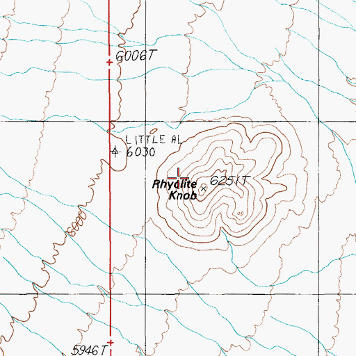 Topographic Map of Rhyolite Knob, NV