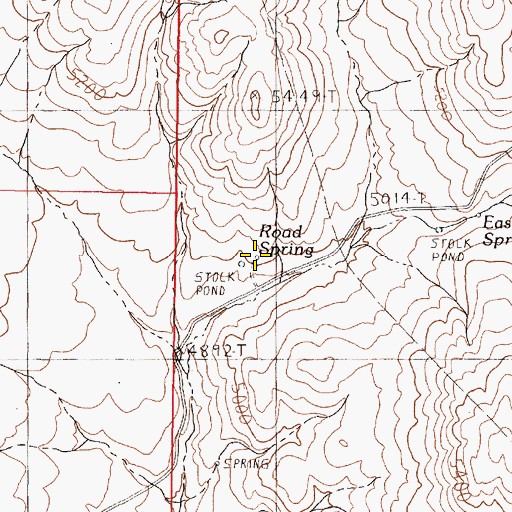 Topographic Map of Road Spring, NV