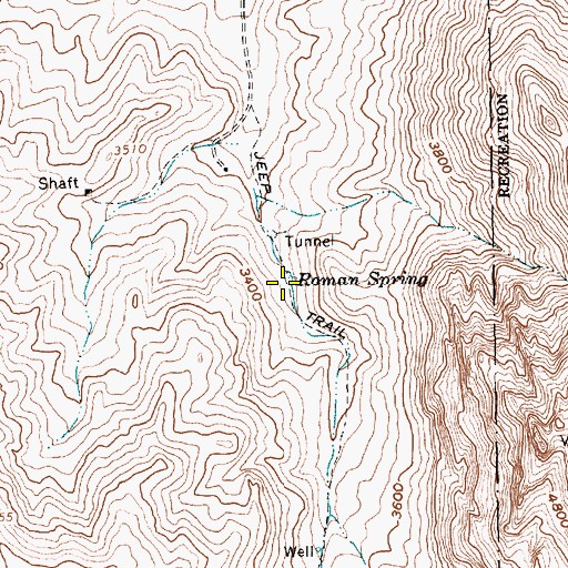 Topographic Map of Roman Spring, NV