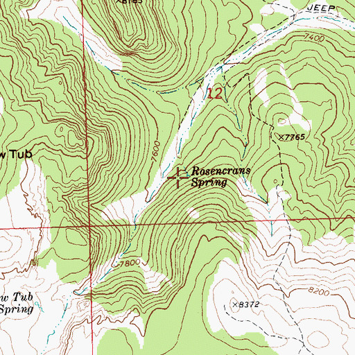 Topographic Map of Rosencrans Spring, NV