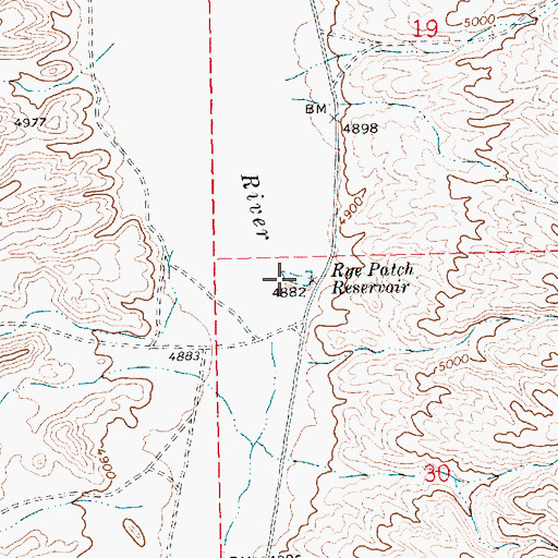 Topographic Map of Rye Patch Reservoir, NV