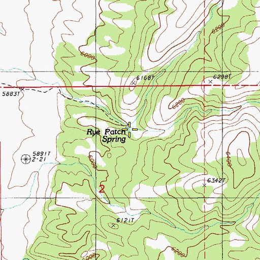 Topographic Map of Rye Patch Spring, NV