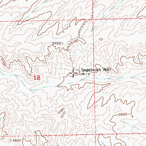 Topographic Map of Sagebrush Well, NV