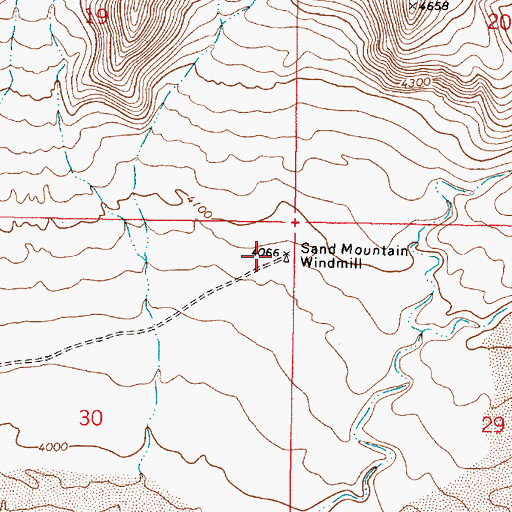 Topographic Map of Sand Mountain Windmill, NV